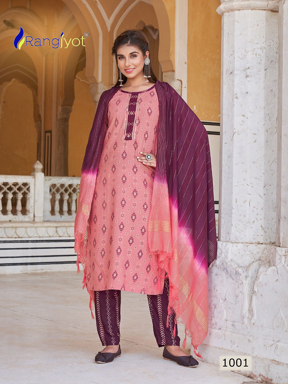 Rangjyot Rangrasiya 1 Fancy Printed Ethnic Wear Rayon Latest Kurti Bottom With Dupatta Collection